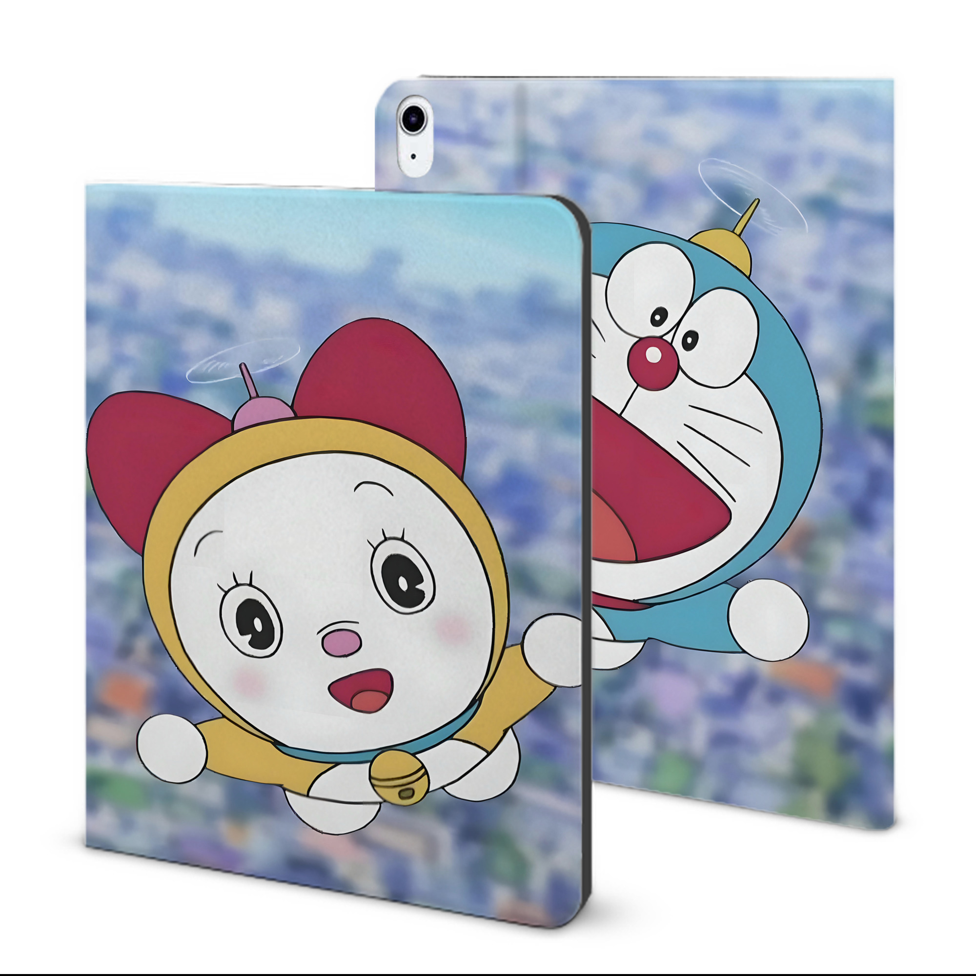 （画像用） ドラえもん Doraemon IPad ケース ブック型 PUレザー TPU 耐衝撃 軽量 薄型 ペン収納なし 全面保護 IPad 各モデル対応